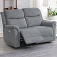 Fiona Fabric Electric Recliner Sofa Suite In Grey