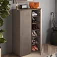 Flint Narrow Wooden Shoe Cabinet 2 Doors In Bronze Mercure Oak