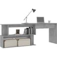 Fowey Wooden Laptop Desk Corner In Concrete Grey