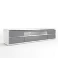 Frame High Gloss TV Stand In White And Grey With LED