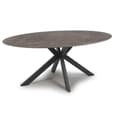 Gabri Brown Dining Table Oval With 6 Aara Tan Chairs