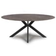 Gabri Sintered Stone Oval Dining Table In Black