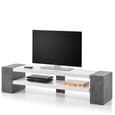 Geneva Rectangular TV Stand In Matt White And Concrete