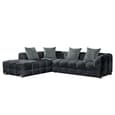 Genova Fabric Left Hand Corner Sofa In Charcoal