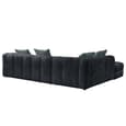 Genova Fabric Left Hand Corner Sofa In Charcoal