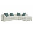 Genova Fabric Right Hand Corner Sofa In Beige