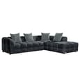 Genova Fabric Right Hand Corner Sofa In Charcoal