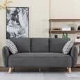 Gunnison Fabric 3+1+1 Seater Sofa Set In Dark Grey