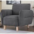 Gunnison Fabric 3+1+1 Seater Sofa Set In Dark Grey