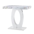 Halo High Gloss Bar Table In White And Milo Marble Effect