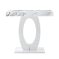 Halo High Gloss Bar Table In White And Milo Marble Effect