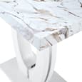 Halo High Gloss Bar Table In White And Milo Marble Effect