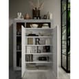 Hanmer High Gloss Shoe Storage Cabinet 2 Doors In White Concrete
