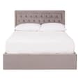 Hannata Velvet Storage Ottoman Double Bed In Brushed Steel