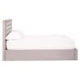 Hannata Velvet Storage Ottoman Double Bed In Brushed Steel