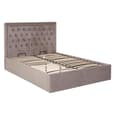 Hannata Velvet Storage Ottoman Double Bed In Brushed Steel