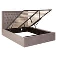 Hannata Velvet Storage Ottoman Double Bed In Brushed Steel