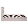 Hannata Velvet Storage Ottoman Double Bed In Brushed Steel