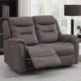 Hasselt Fabric Electric Recliner 3+2 Seater Sofa Set In Brown