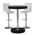 Havana Black Gloss Bar Table With 2 Ripple White Stools