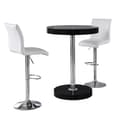 Havana Black Gloss Bar Table With 2 Ripple White Stools