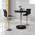 Havana Black Gloss Bar Table With 2 Ritz Black White Stools