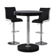Havana Black Gloss Bar Table With 2 Ritz Black White Stools