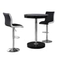 Havana Black Gloss Bar Table With 2 Ritz Black White Stools