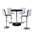 Havana Black Gloss Bar Table With 4 Ritz White Black Stools