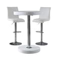 Havana White Gloss Bar Table With 2 Ripple White Stools