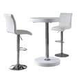 Havana White Gloss Bar Table With 2 Ripple White Stools