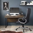 Havard Faux Leather Home And Office Chair In Black