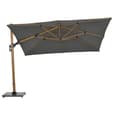 Hawo Polyester Garden Deluxe Parasol In Dark Grey And Oak