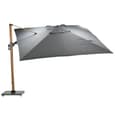 Hawo Polyester Garden Deluxe Parasol In Dark Grey And Oak