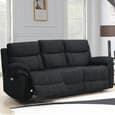 Hialeah Fabric Electric Recliner 3+1+1 Seater Sofa Set In Black