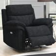 Hialeah Fabric Electric Recliner 3+1+1 Seater Sofa Set In Black