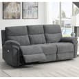 Hialeah Fabric Electric Recliner 3+2 Seater Sofa Set In Dark Grey