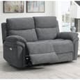 Hialeah Fabric Electric Recliner 3+2 Seater Sofa Set In Dark Grey