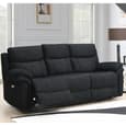 Hialeah Fabric Electric Recliner Sofa Suite In Black