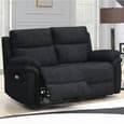 Hialeah Fabric Electric Recliner Sofa Suite In Black