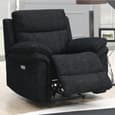 Hialeah Fabric Electric Recliner Sofa Suite In Black