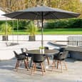 Hialeah Large Polyester Outdoor Parasol With LED In Slate