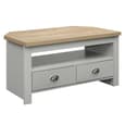 Highland Wooden Corner TV Stand With 2 Drawers In Grey And Oak