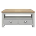 Highland Wooden Corner TV Stand With 2 Drawers In Grey And Oak