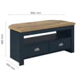 Highland Wooden Corner TV Stand With 2 Drawers In Navy Blue And Oak