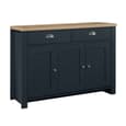 Highland Wooden Sideboard With 3 Doors 2 Drawers In Blue And Oak