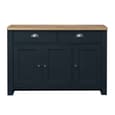 Highland Wooden Sideboard With 3 Doors 2 Drawers In Blue And Oak