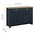 Highland Wooden Sideboard With 3 Doors 2 Drawers In Blue And Oak
