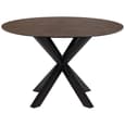 Hyeres Ceramic Round Dining Table In Rusty Brown Lemco