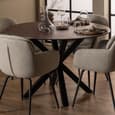 Hyeres Ceramic Round Dining Table In Rusty Brown Lemco
